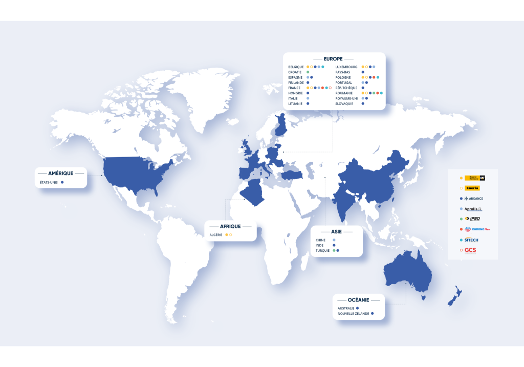Carte des localisations MAJ 2025 FR - BMS Power Rent au sein du Groupe MONNOYEUR